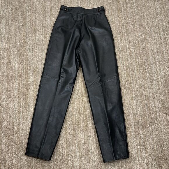 Leather Vintage Y2K High Rise Women Pants Black Goth Dark Approximate Size Small - Picture 2 of 12